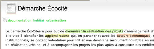 Surlignez le texte de vos projets pour le mettre en valeur.