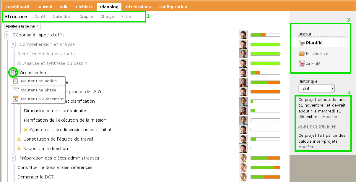 Préparez la structure de votre planning